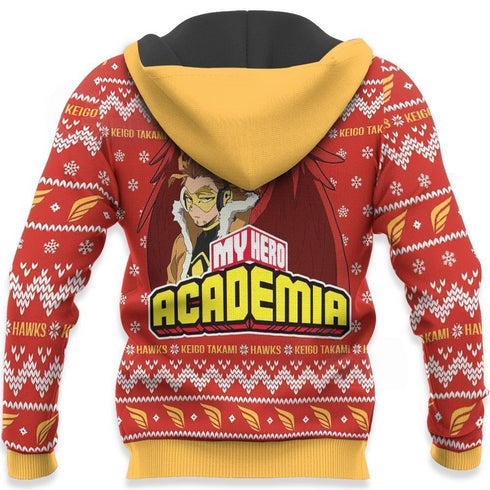 Divesart - Keigo Takami Hawks Ugly Christmas Sweater and Hoodie My Hero Academia Xmas